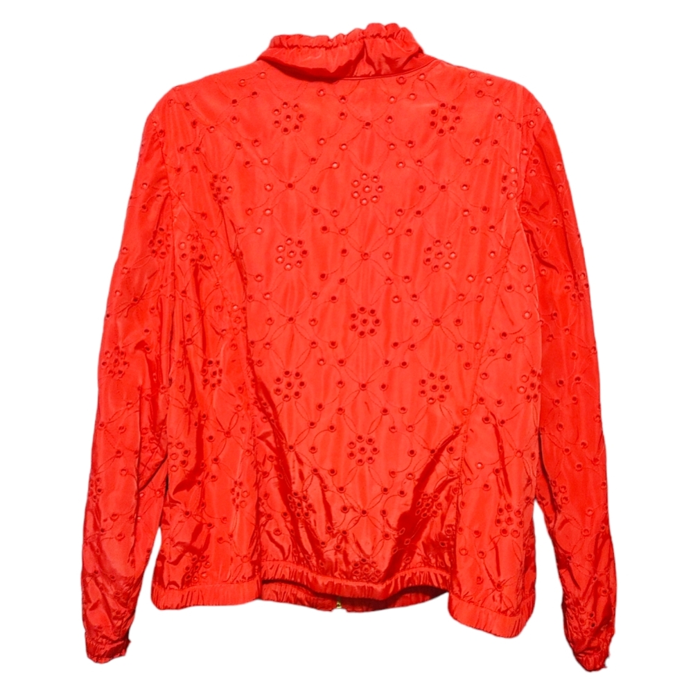 Chico's Zenergy Orange  Amelia All-Over Eyelet Jacket Women's Size Extra Large 3 - Picture 5 of 13